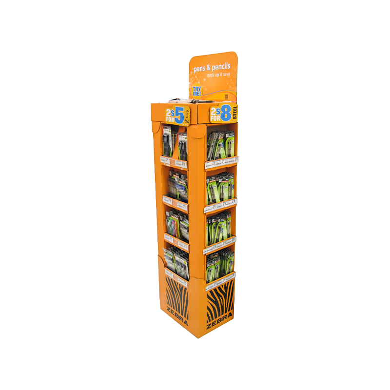 Priontáil dath Pantone trí thaobh taispeáint rocach foldable do phinn agus pinn luaidhe